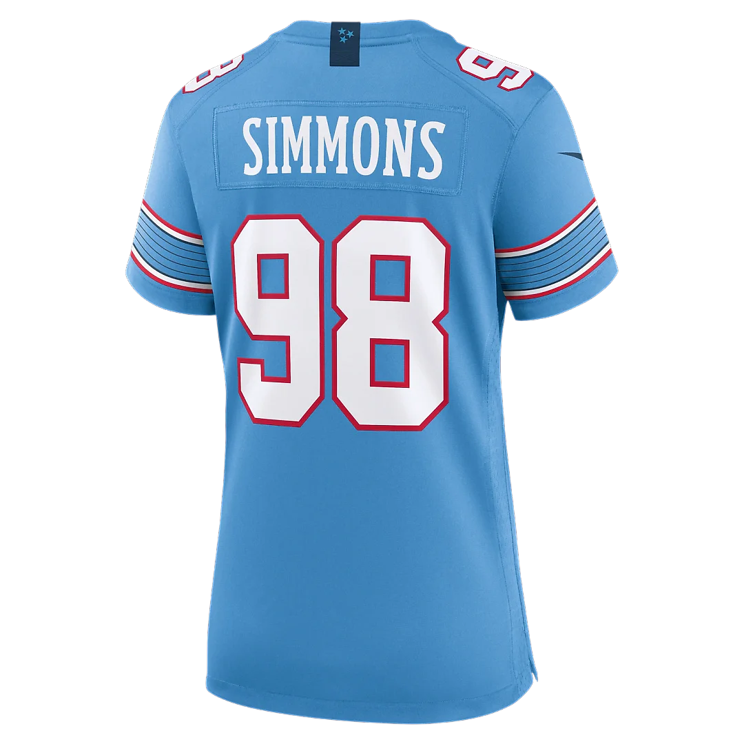 Zennovawear Jeffery Simmons Tennessee Titans Women's Game Jersey - Light Blue