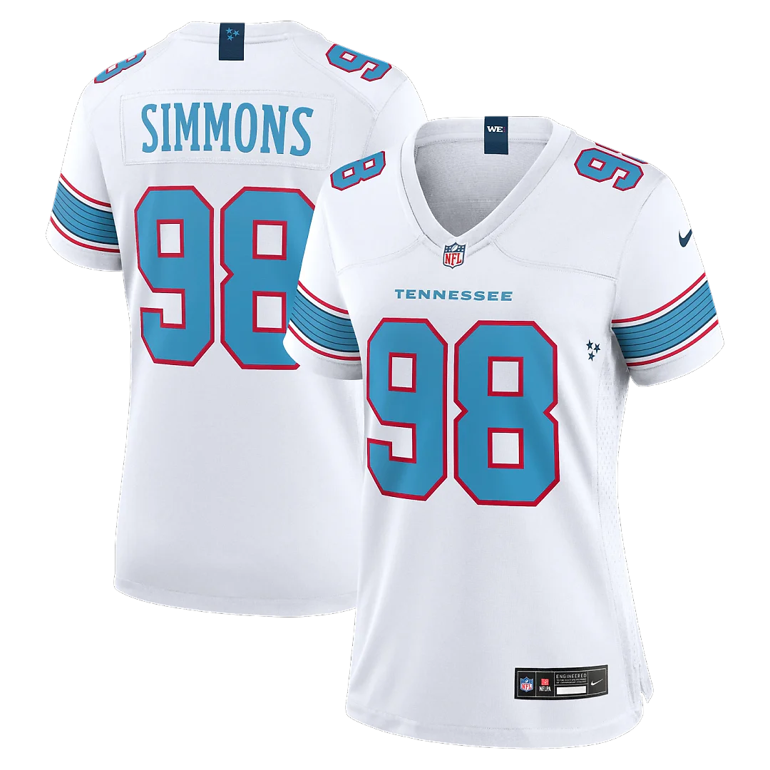 Zennovawear Jeffery Simmons Tennessee Titans Women's Game Jersey - White