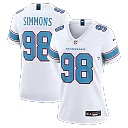 Zennovawear Jeffery Simmons Tennessee Titans Women's Game Jersey - White