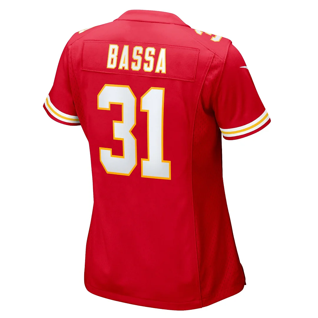 Zennovawear Jeffrey Bassa Kansas City Chiefs Women's Team Game Jersey - Red