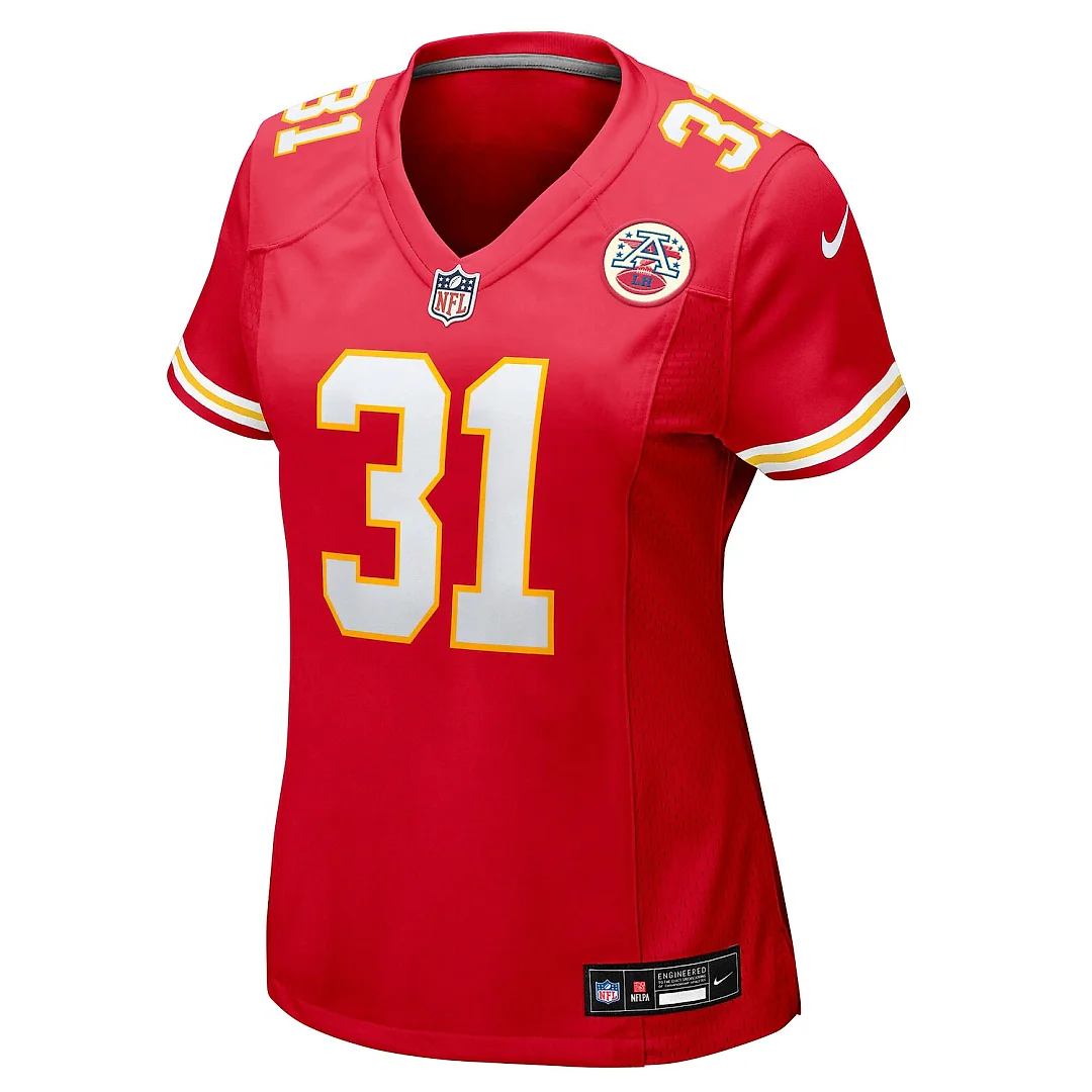 Zennovawear Jeffrey Bassa Kansas City Chiefs Women's Team Game Jersey - Red