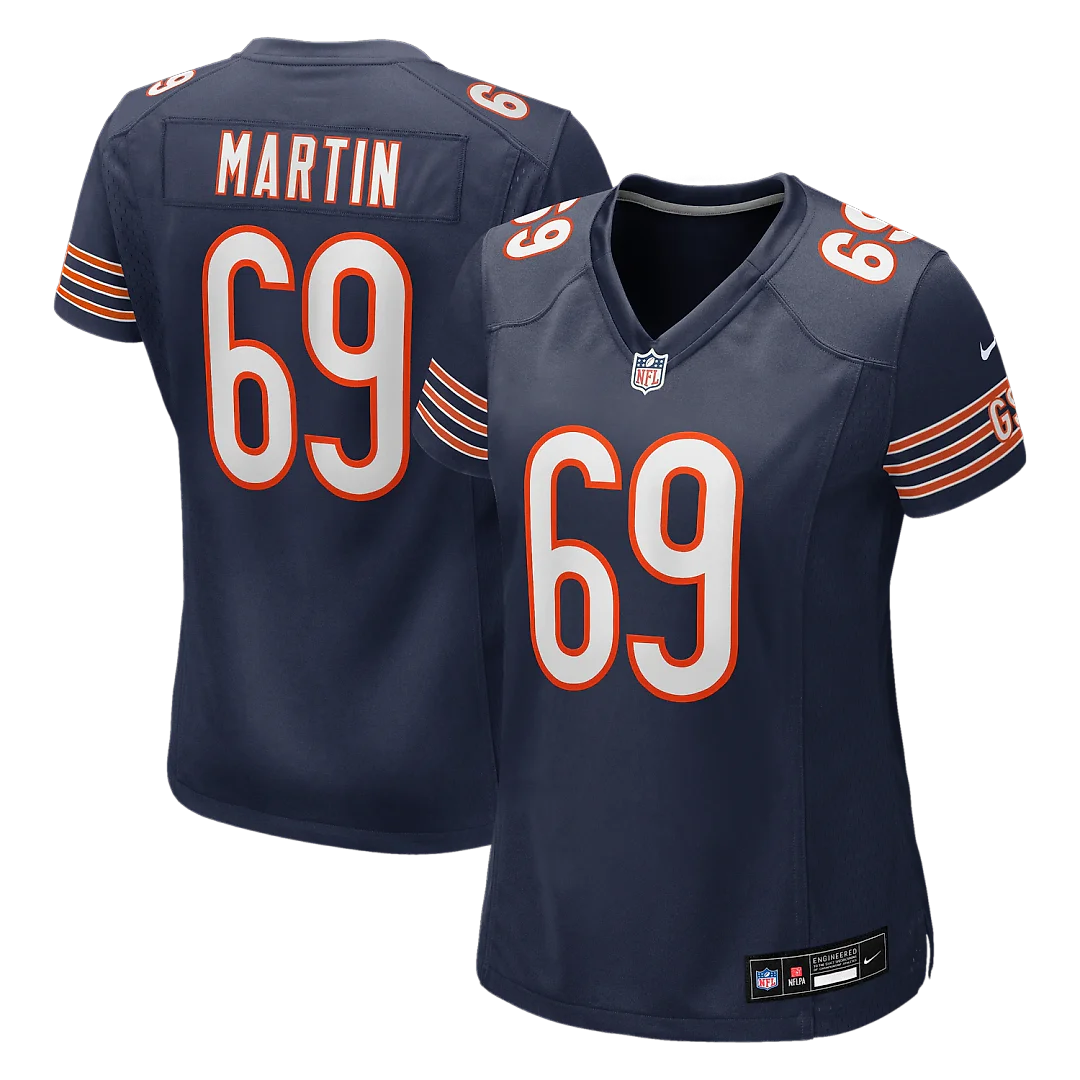 Zennovawear Jeremiah Martin Chicago Bears Women's Team Game Jersey - Navy