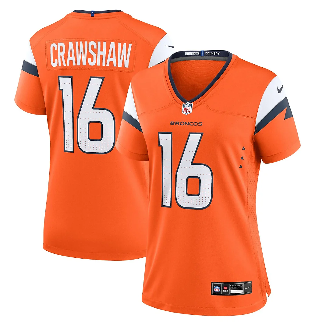 Zennovawear Jeremy Crawshaw Denver Broncos Women's Team Game Jersey - Orange