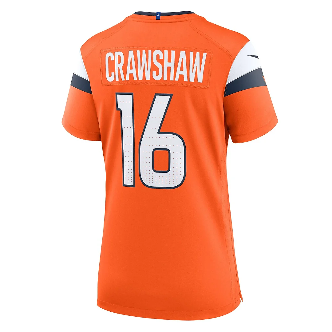 Zennovawear Jeremy Crawshaw Denver Broncos Women's Team Game Jersey - Orange