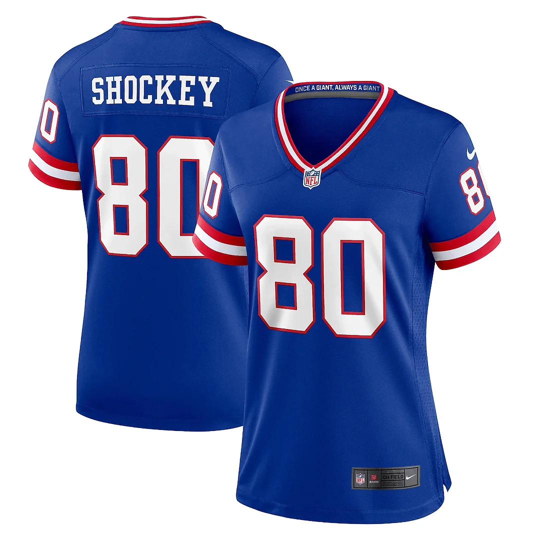 Zennovawear Jeremy Shockey New York Giants Women's Classic Retired Player Game Jersey - Royal