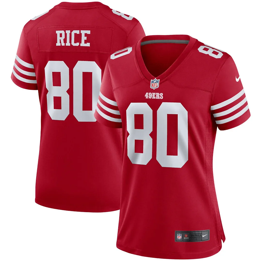 Zennovawear Jerry Rice San Francisco 49ers Women's Retired Player Game Jersey - Scarlet