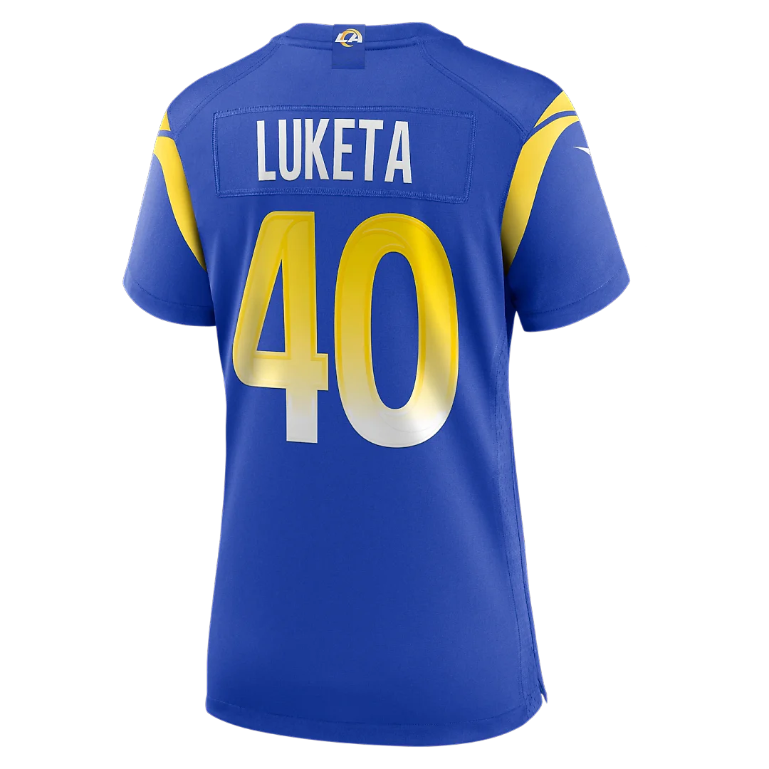Zennovawear Jesse Luketa Los Angeles Rams Women's Team Game Jersey - Royal