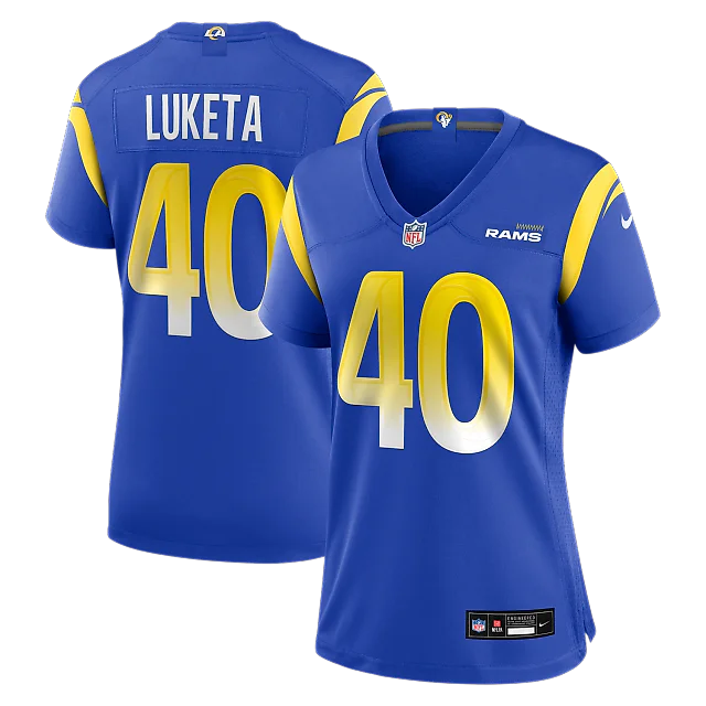Zennovawear Jesse Luketa Los Angeles Rams Women's Team Game Jersey - Royal