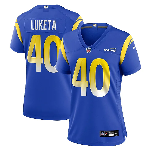 Zennovawear Jesse Luketa Los Angeles Rams Women's Team Game Jersey - Royal