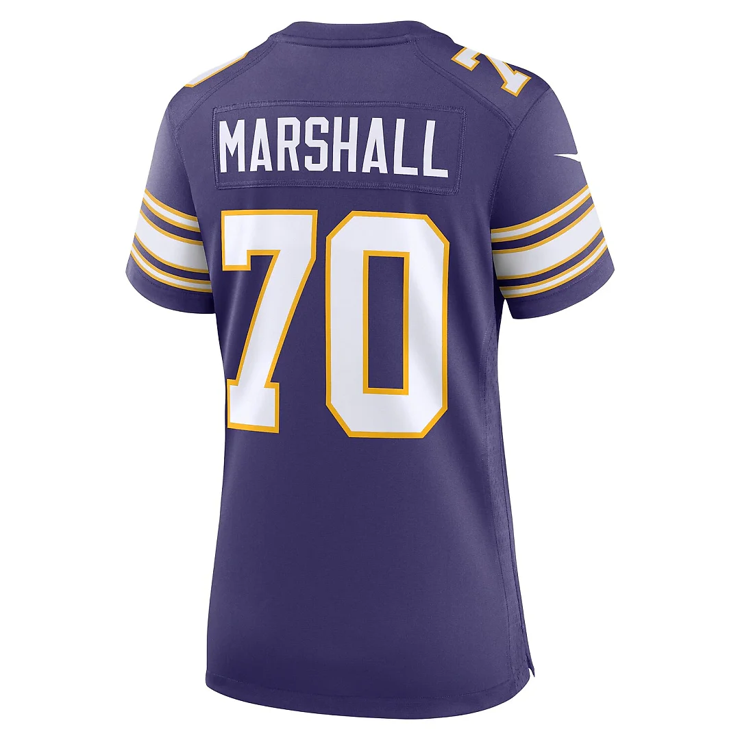 Zennovawear Jim Marshall Minnesota Vikings Women's Classic Retired Player Jersey - Purple