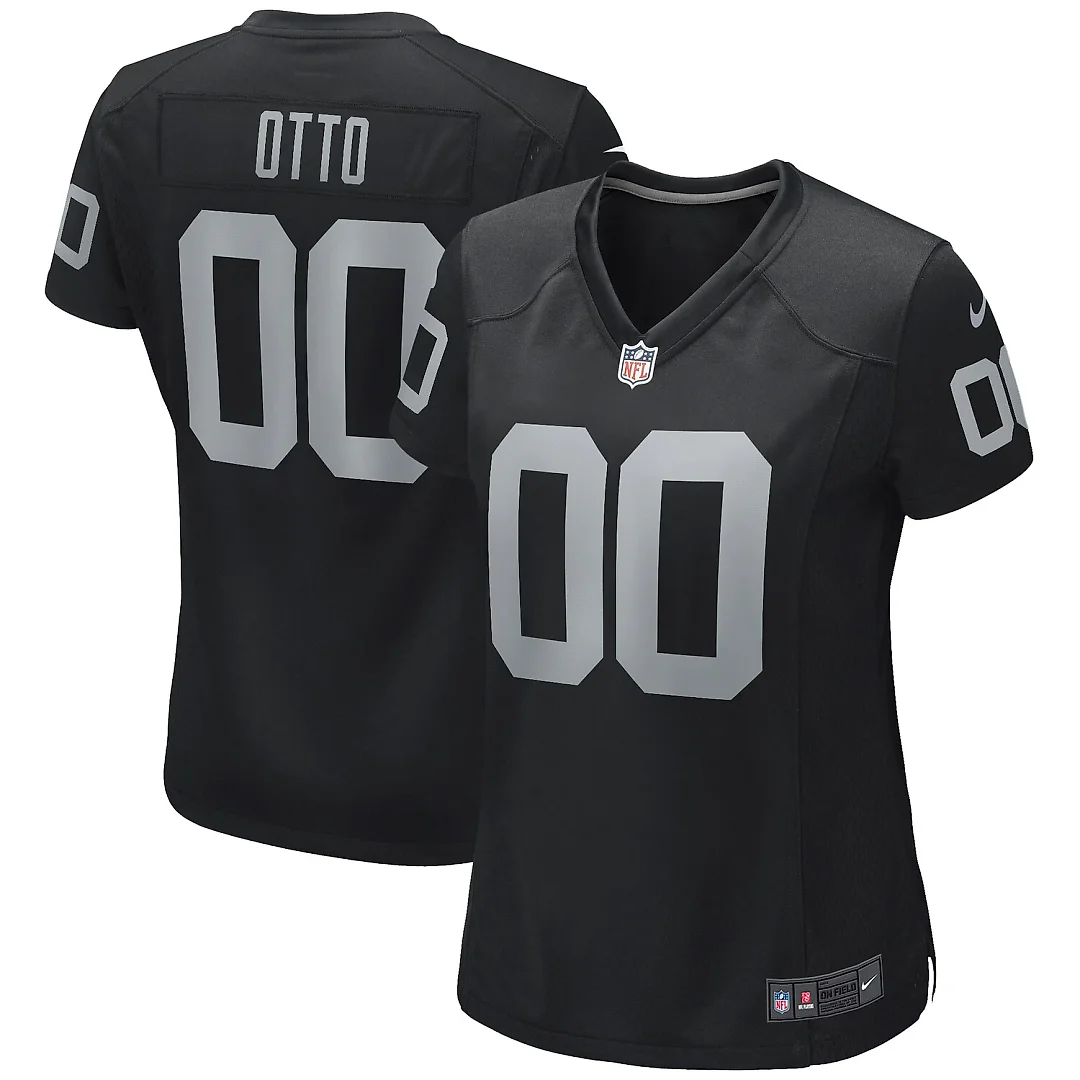Zennovawear Jim Otto Las Vegas Raiders Women's Game Retired Player Jersey - Black