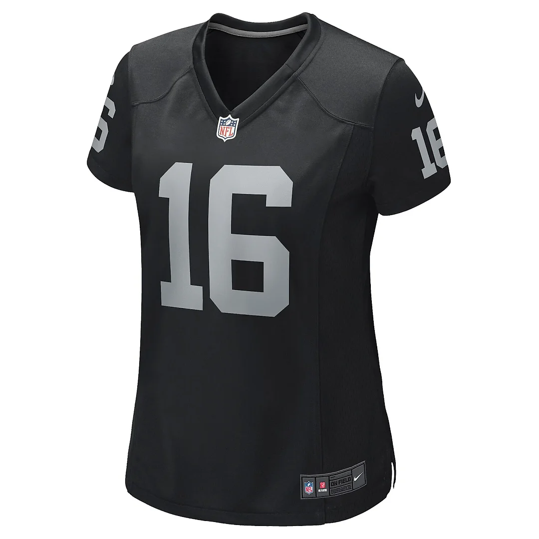 Zennovawear Jim Plunkett Las Vegas Raiders Women's Game Retired Player Jersey - Black