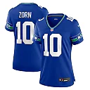 Zennovawear Jim Zorn Seattle Seahawks Women's Throwback Retired Player Game Jersey - Royal