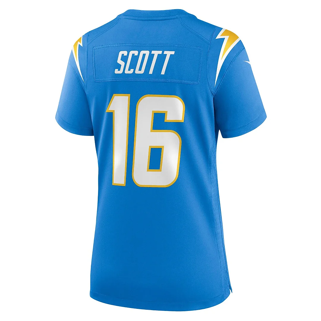 Zennovawear JK Scott Los Angeles Chargers Women's Game Jersey - Powder Blue