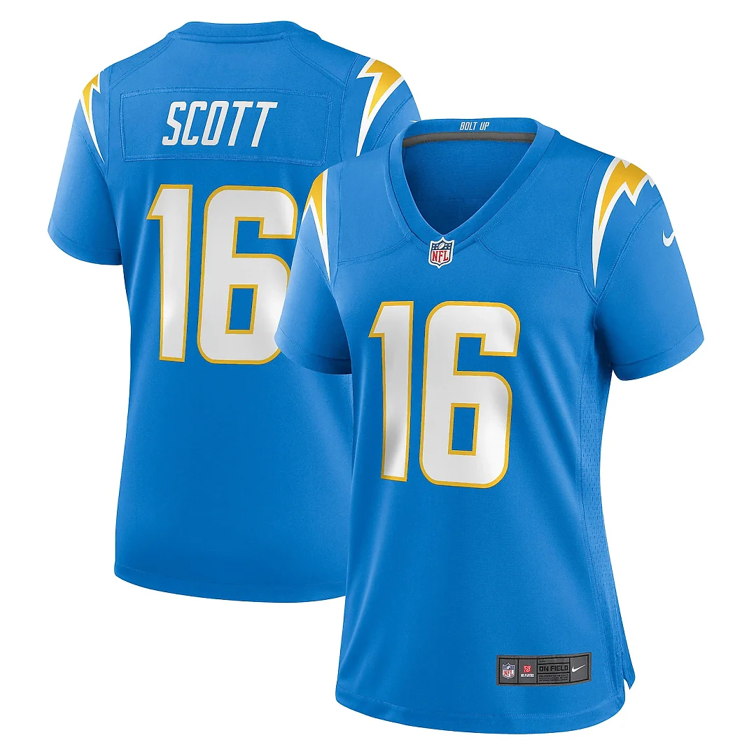 Zennovawear JK Scott Los Angeles Chargers Women's Game Jersey - Powder Blue