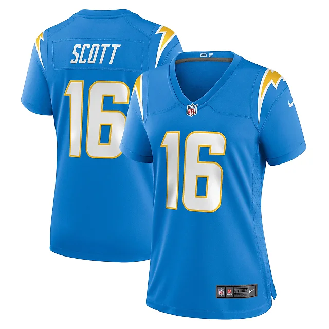 Zennovawear JK Scott Los Angeles Chargers Women's Game Jersey - Powder Blue