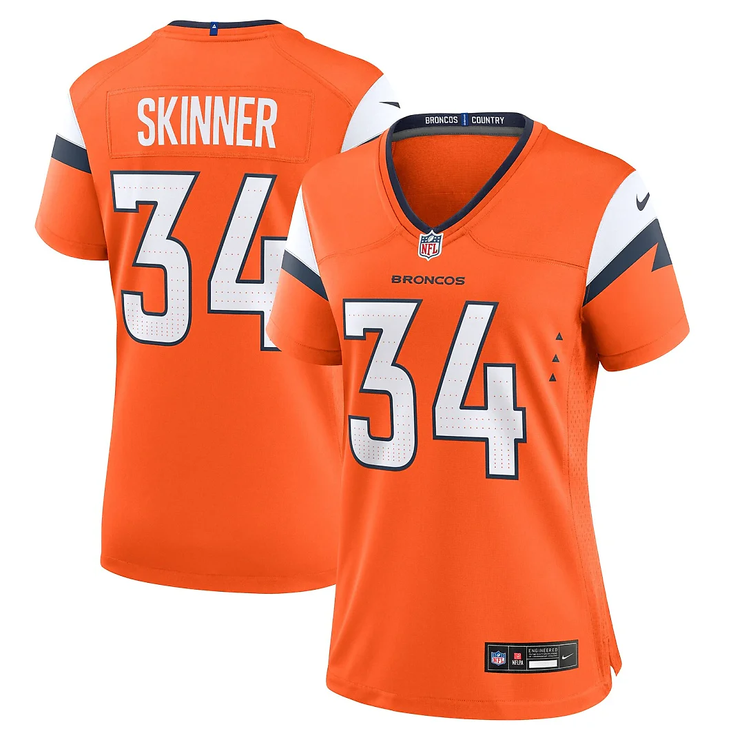 Zennovawear JL Skinner Denver Broncos Women's Team Game Jersey - Orange