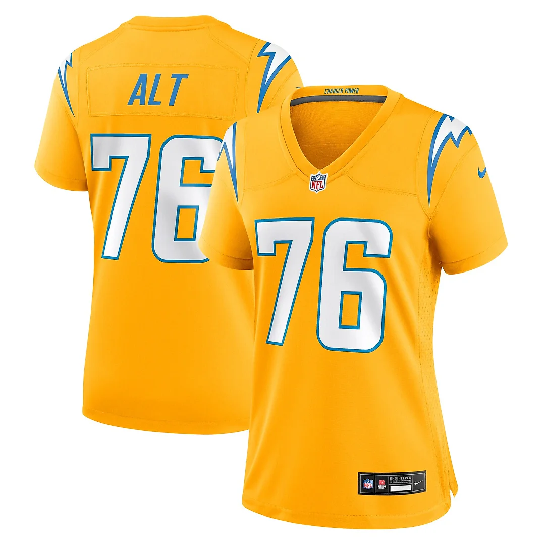 Zennovawear Joe Alt Los Angeles Chargers Women's Alternate Charger Power Game Jersey - Gold