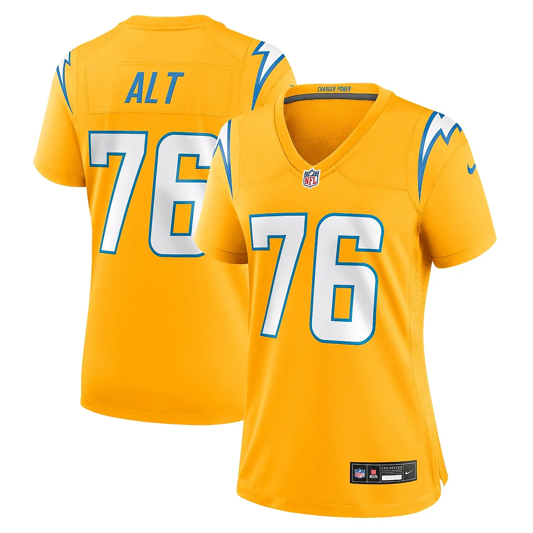 Zennovawear Joe Alt Los Angeles Chargers Women's Alternate Charger Power Game Jersey - Gold