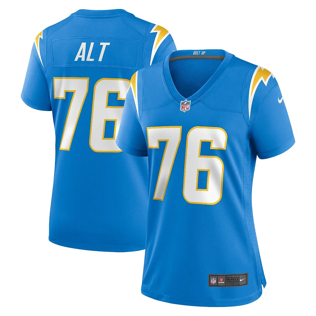Zennovawear Joe Alt Los Angeles Chargers Women's 2024 NFL Draft First Round Pick Player Game Jersey - Powder Blue