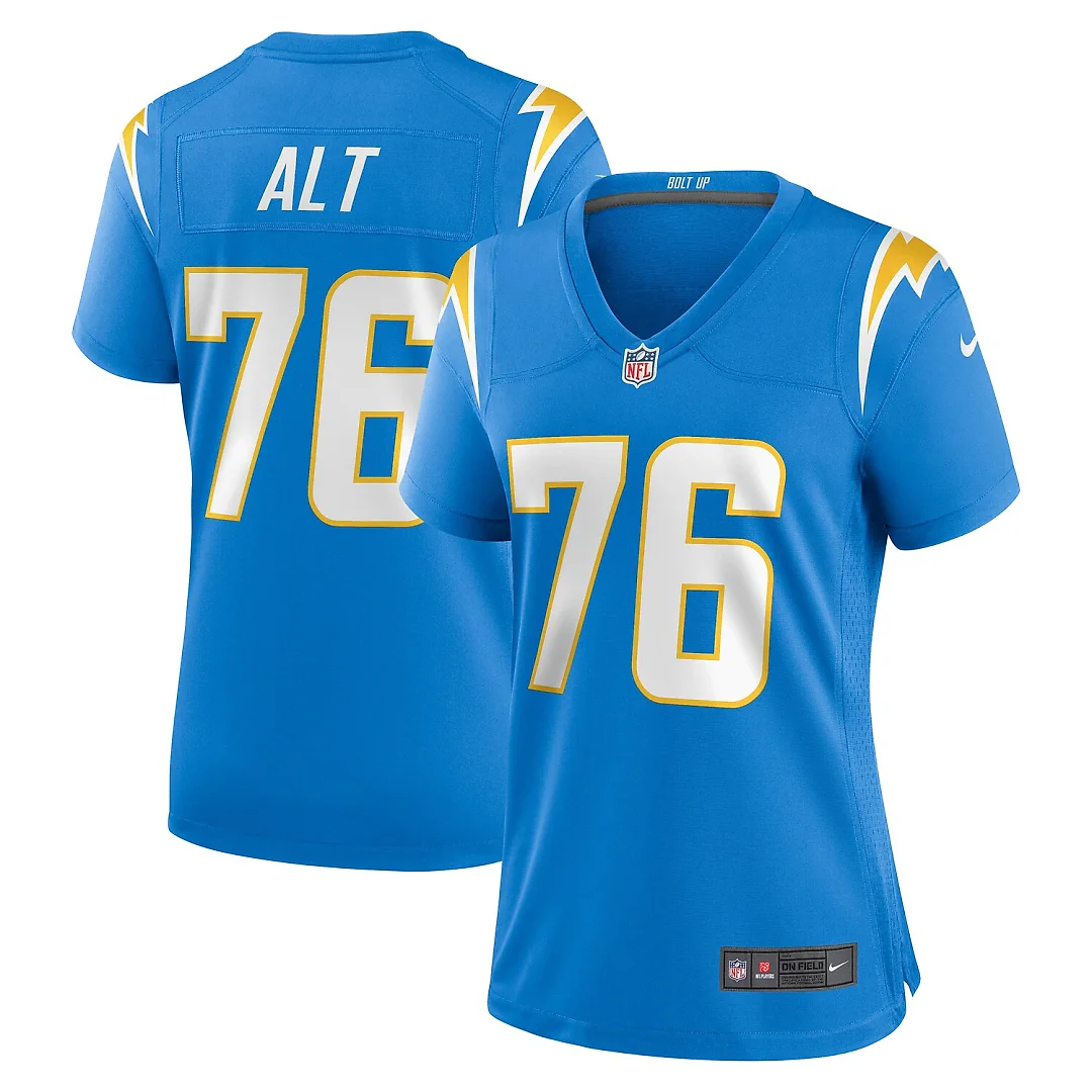 Zennovawear Joe Alt Los Angeles Chargers Women's 2024 NFL Draft First Round Pick Player Game Jersey - Powder Blue