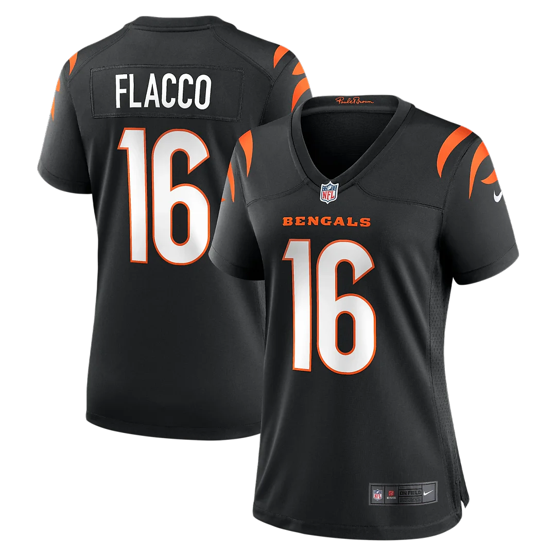 Zennovawear Joe Flacco Cincinnati Bengals Women's Team Game Jersey - Black