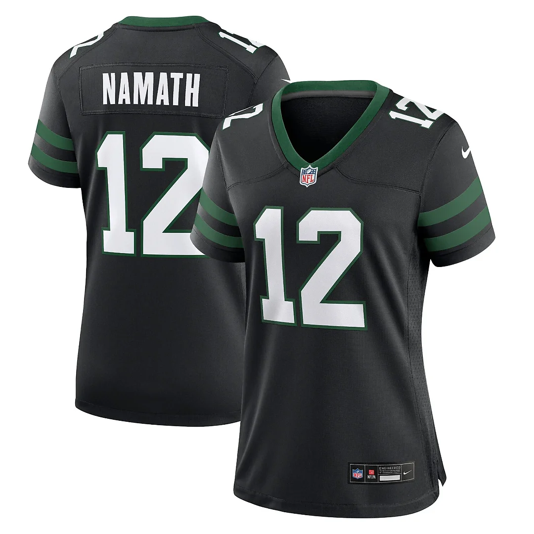 Zennovawear Joe Namath New York Jets Women's Retired Player Alternate Game Jersey - Legacy Black
