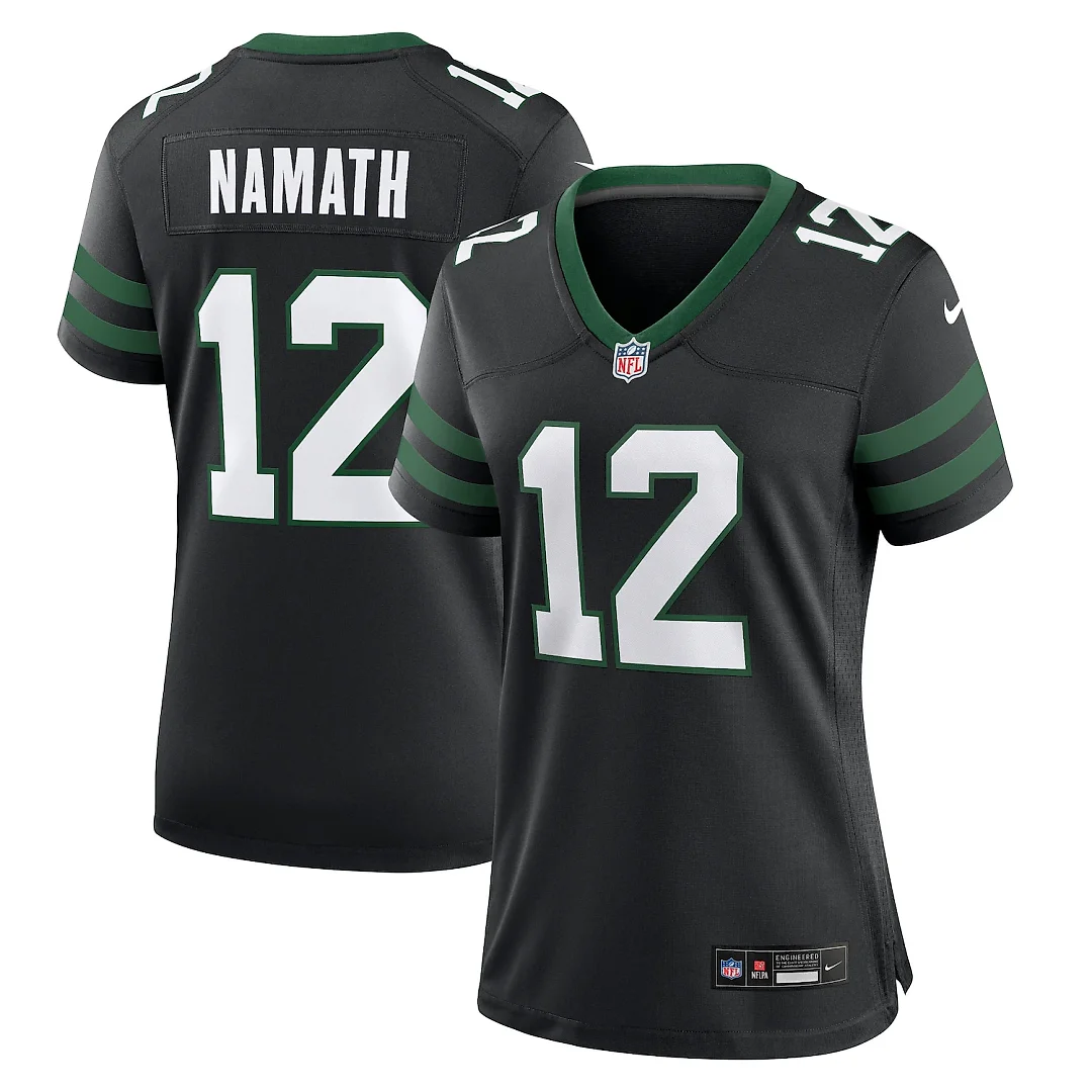 Zennovawear Joe Namath New York Jets Women's Retired Player Alternate Game Jersey - Legacy Black