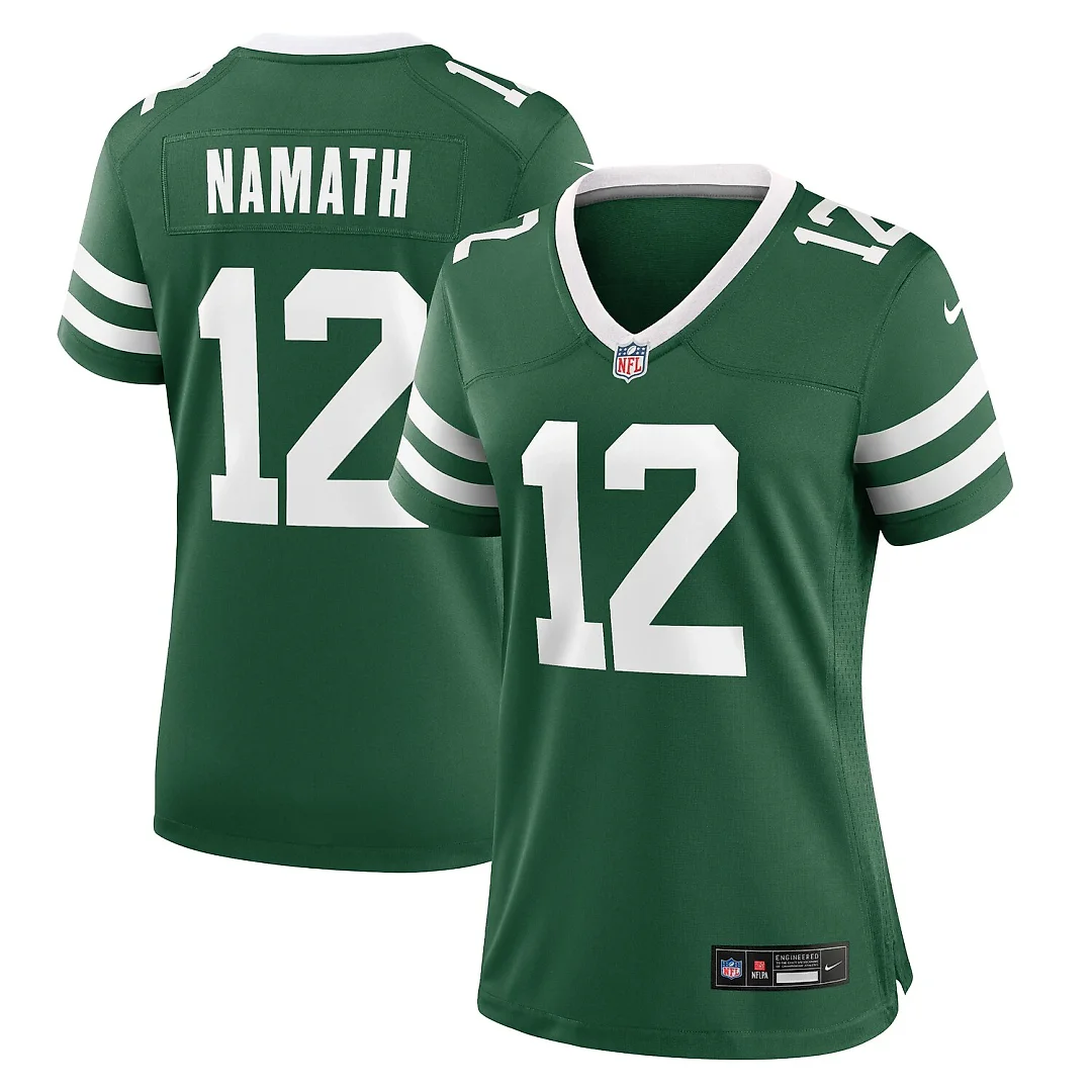 Zennovawear Joe Namath New York Jets Women's Retired Player Game Jersey - Legacy Green