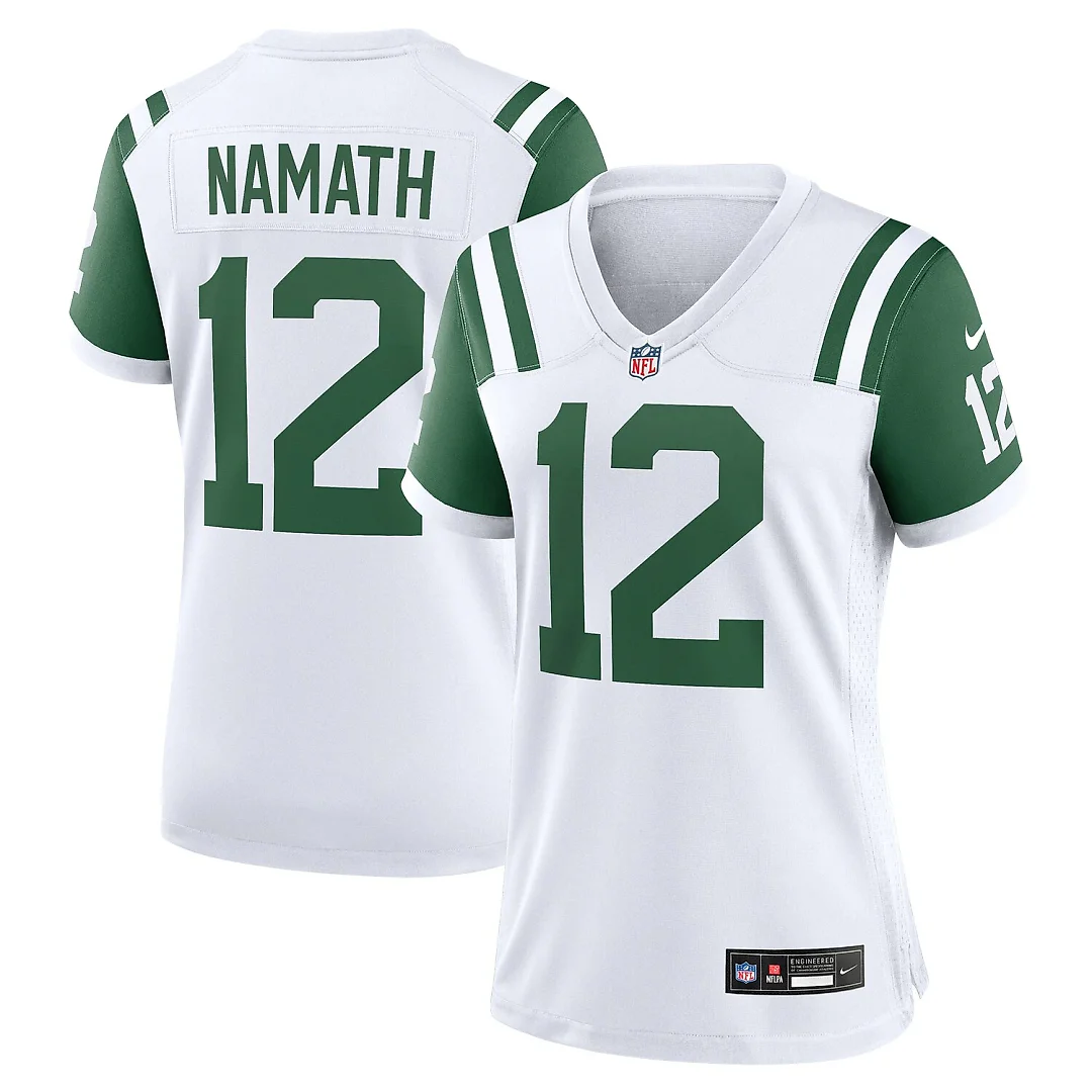 Zennovawear Joe Namath New York Jets Women's Classic Alternate Retired Player Game Jersey - White