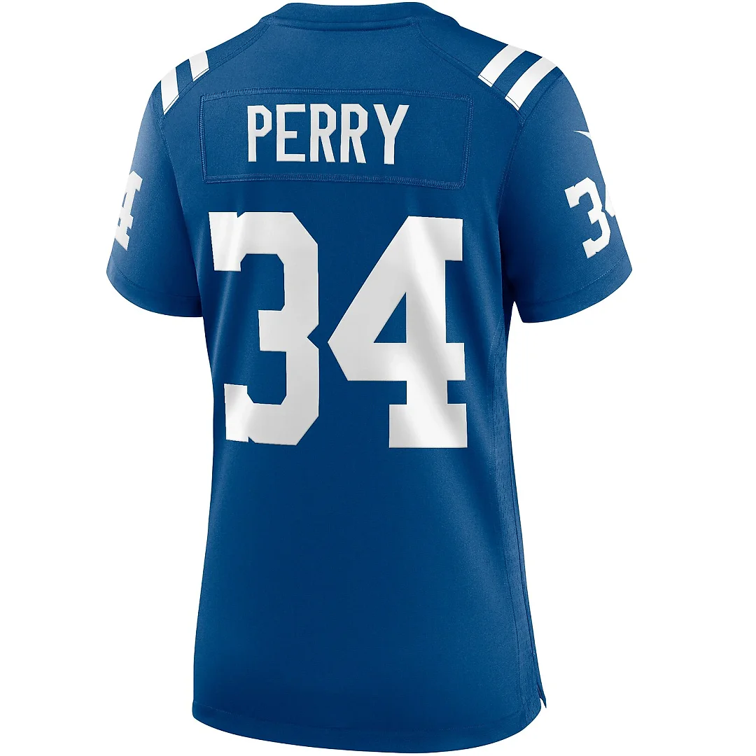Zennovawear Joe Perry Indianapolis Colts Women's Game Retired Player Jersey - Royal