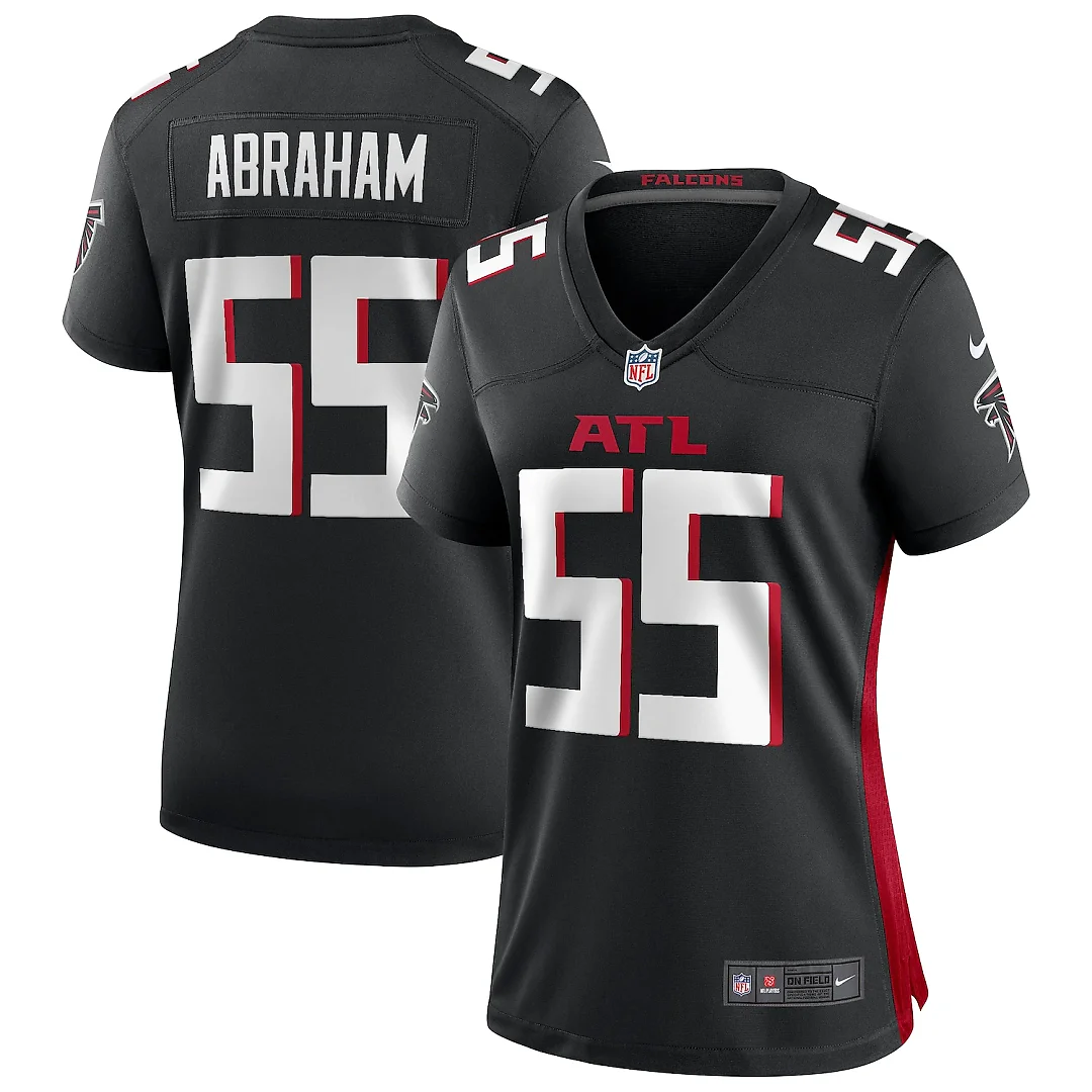 Zennovawear John Abraham Atlanta Falcons Women's Game Retired Player Jersey - Black