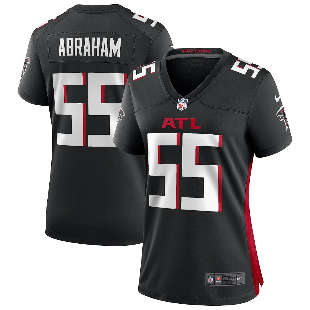 Zennovawear John Abraham Atlanta Falcons Women's Game Retired Player Jersey - Black