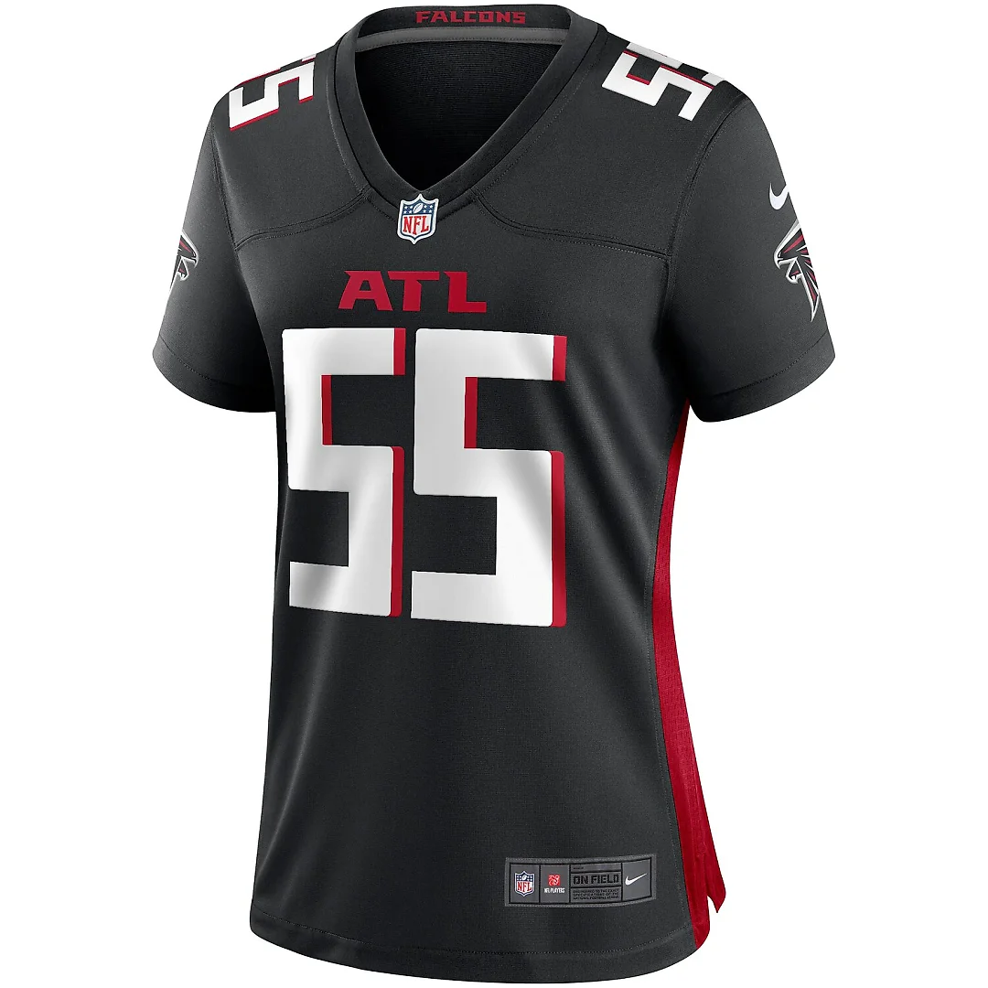 Zennovawear John Abraham Atlanta Falcons Women's Game Retired Player Jersey - Black
