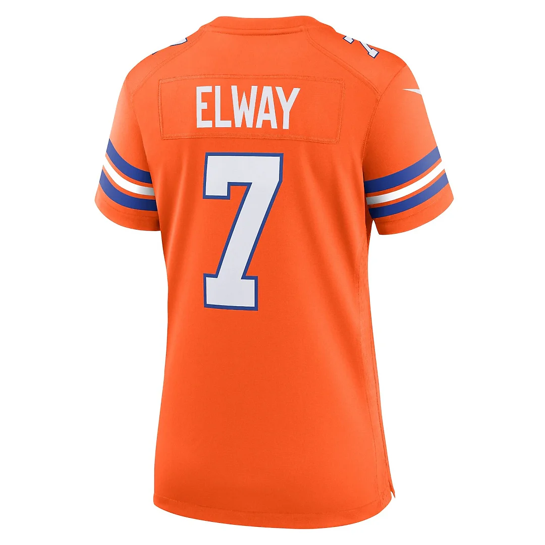 Zennovawear John Elway Denver Broncos Women's Mile High Collection 1977 Throwback Player Game Jersey - Orange
