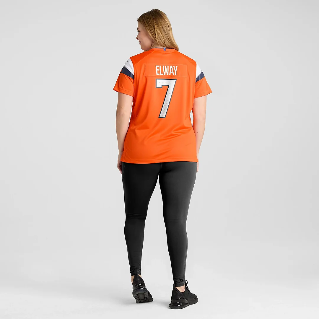 Zennovawear John Elway Denver Broncos Women's Team Retired Player Game Jersey - Orange