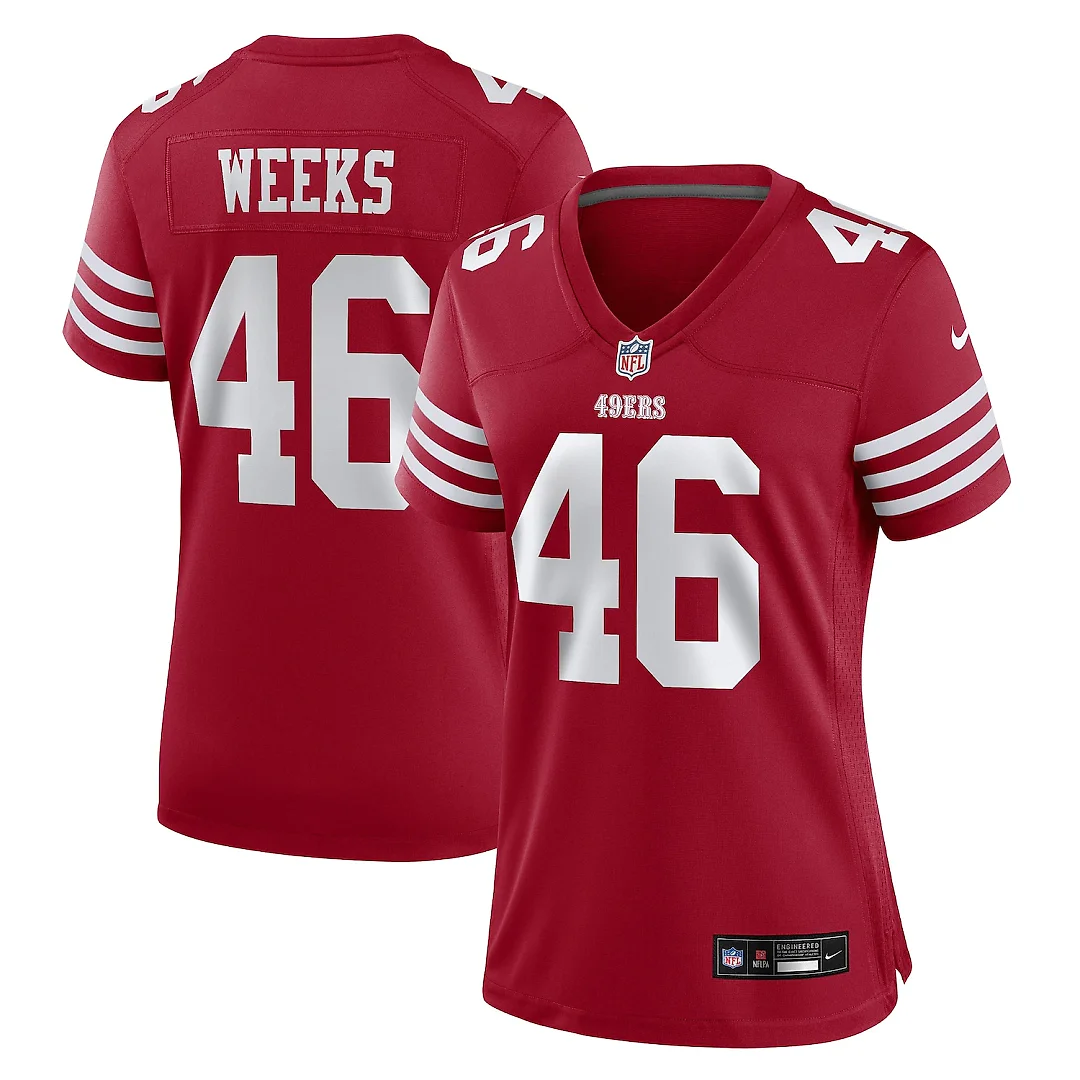 Zennovawear Jon Weeks San Francisco 49ers Women's Team Game Jersey - Scarlet