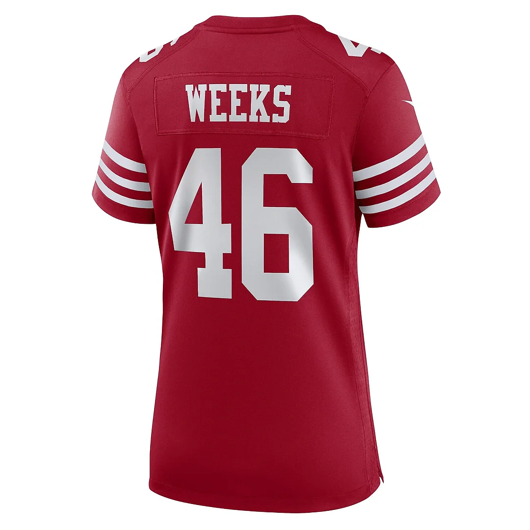 Zennovawear Jon Weeks San Francisco 49ers Women's Team Game Jersey - Scarlet