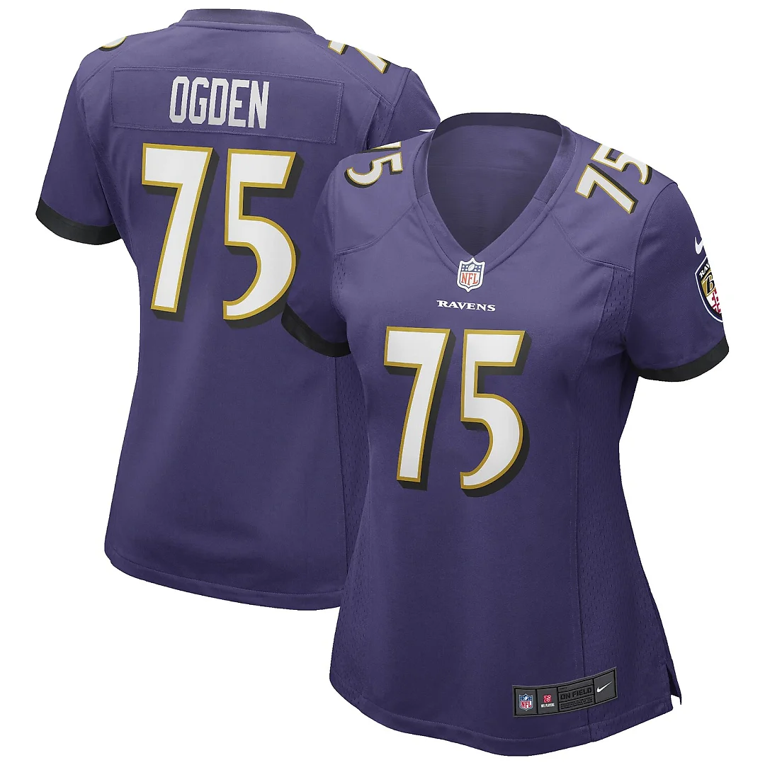 Zennovawear Jonathan Ogden Baltimore Ravens Women's Game Retired Player Jersey - Purple