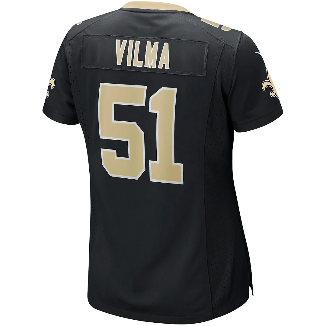 Zennovawear Jonathan Vilma New Orleans Saints Women's Game Retired Player Jersey - Black