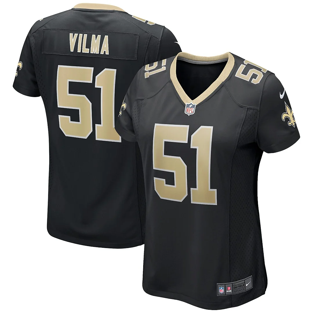 Zennovawear Jonathan Vilma New Orleans Saints Women's Game Retired Player Jersey - Black