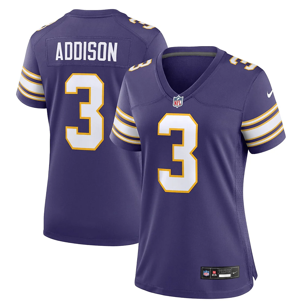 Zennovawear Jordan Addison Minnesota Vikings Women's Alternate Game Jersey - Purple