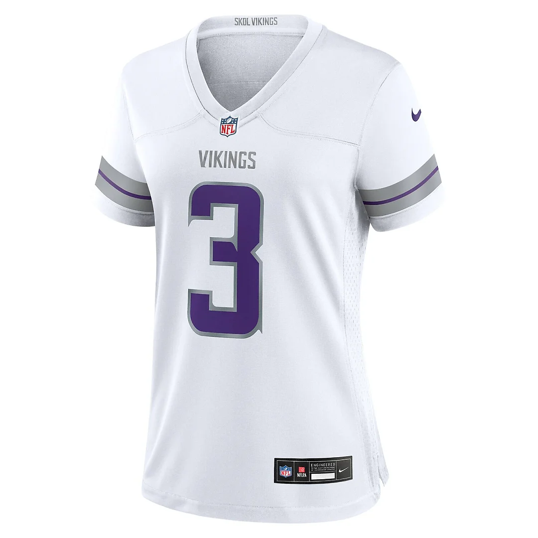 Zennovawear Jordan Addison Minnesota Vikings Women's Alternate Game Player Jersey - White