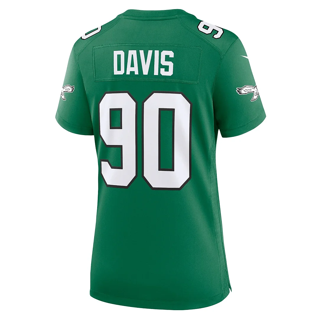 Zennovawear Jordan Davis Philadelphia Eagles Women's Alternate Game Jersey - Kelly Green