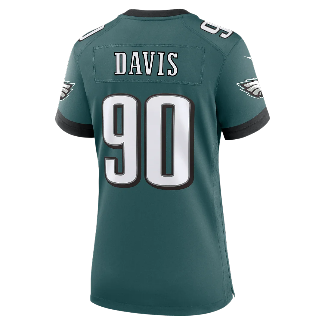 Zennovawear Jordan Davis Philadelphia Eagles Women's Team Game Jersey - Midnight Green