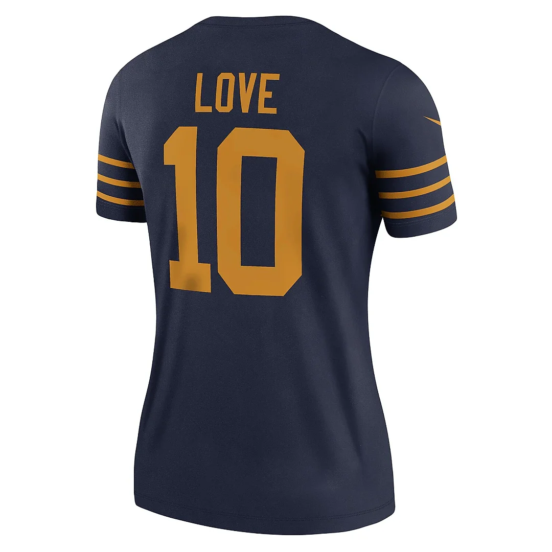Zennovawear Jordan Love Green Bay Packers Women's The 1923 Classic Legend Player Dri-FIT Top - Navy