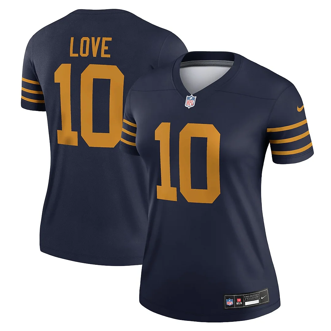 Zennovawear Jordan Love Green Bay Packers Women's The 1923 Classic Legend Player Dri-FIT Top - Navy