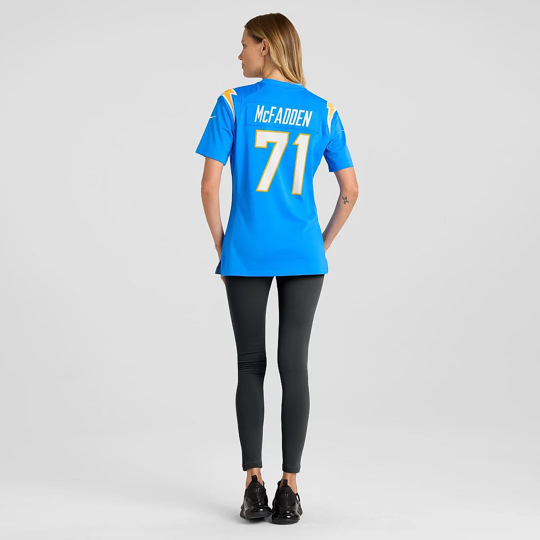 Zennovawear Jordan McFadden Los Angeles Chargers Women's Team Game Jersey - Powder Blue
