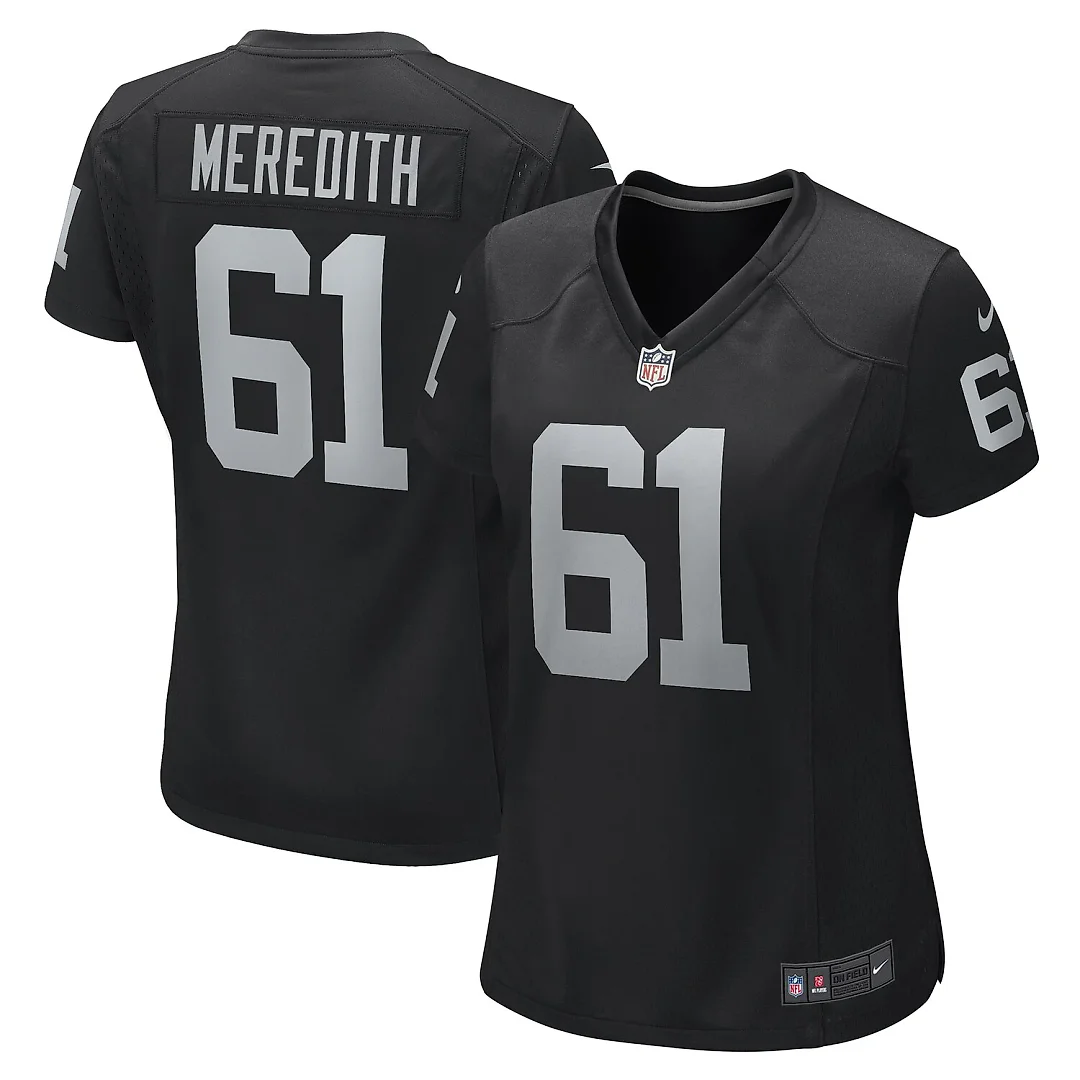 Zennovawear Jordan Meredith Las Vegas Raiders Women's Game Player Jersey - Black