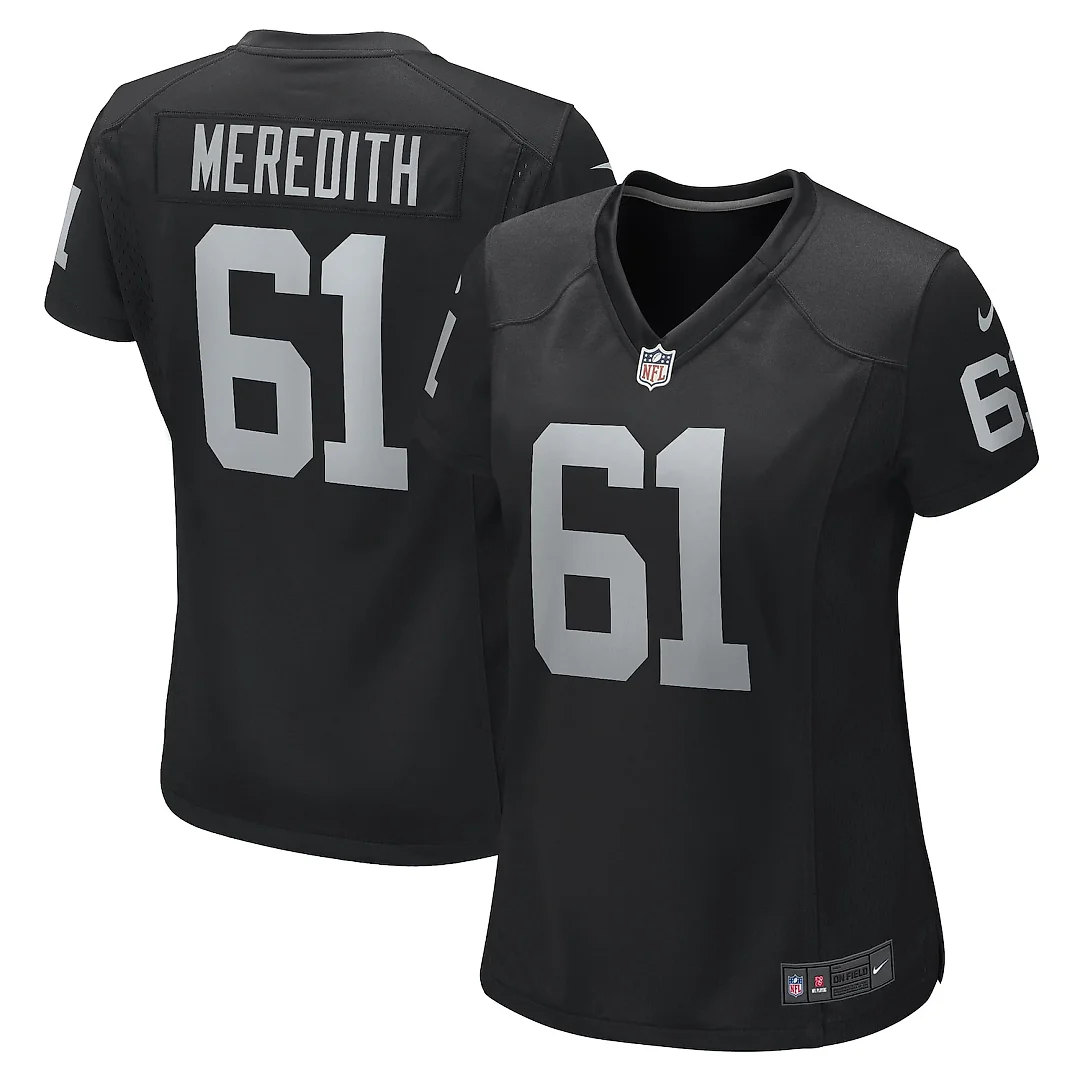 Zennovawear Jordan Meredith Las Vegas Raiders Women's Game Player Jersey - Black